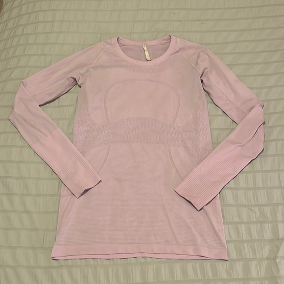 lululemon swiftly tech longsleeve crew shirt size 8 lilac light purple - Picture 1 of 4